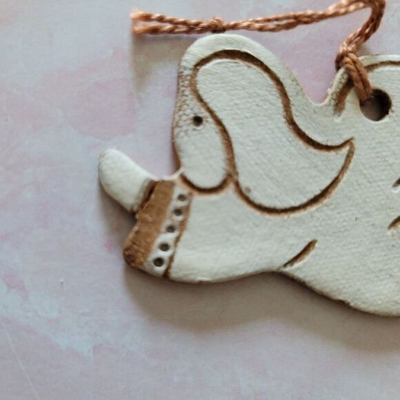 Handmade clay hanging decorations angel dove heart - Picture 8 of 8